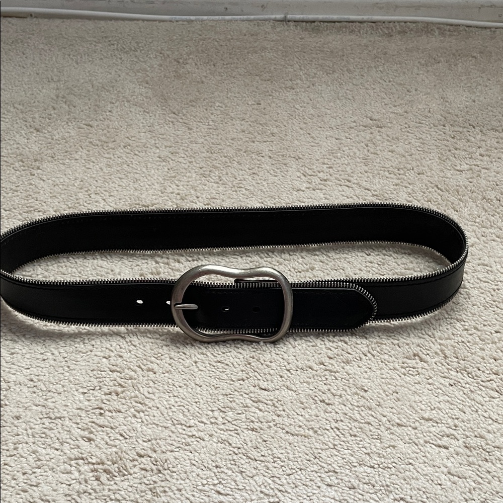 Elegant Black Belt with Silver Buckle